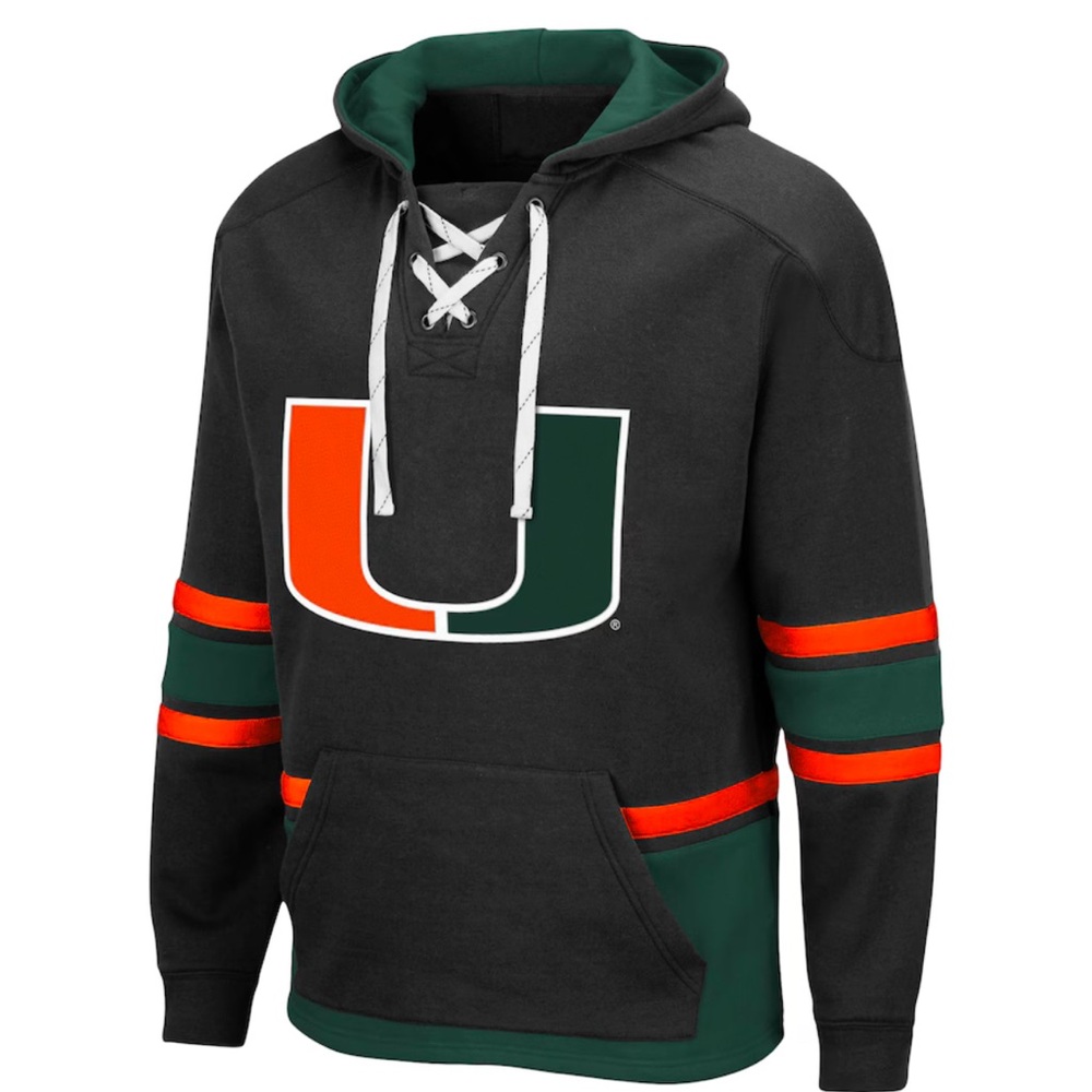 Miami Hurricanes Colosseum Lace Up 3.0 Pullover Hoodie - Black